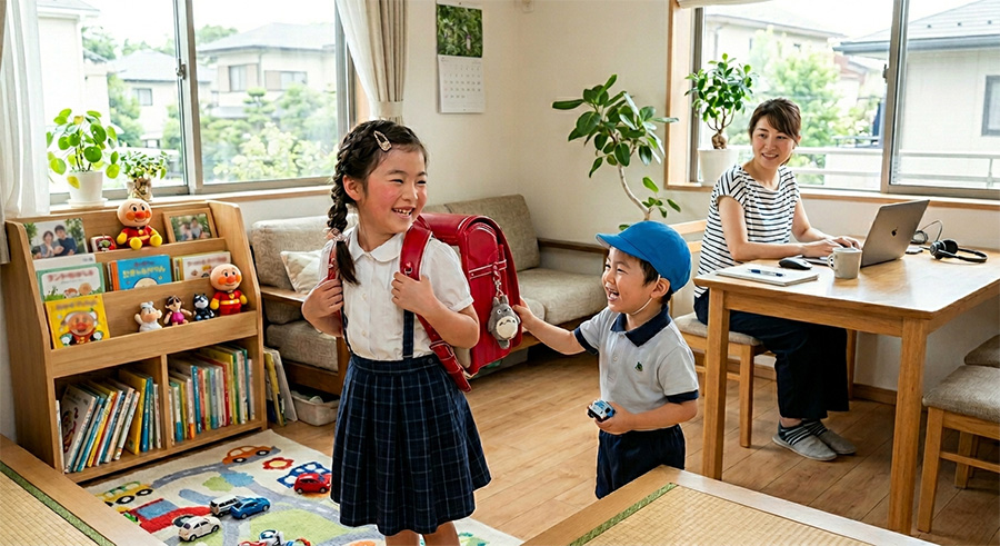 春休みの子供達とママ